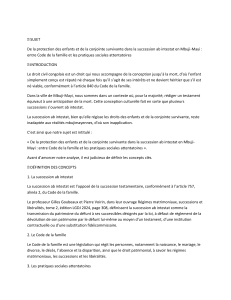 Protection des enfants et conjointe survivante en succession ab intestat &agrave; Mbuji-Mayi