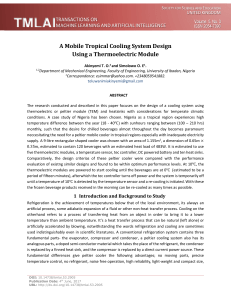 Mobile Tropical Cooling System Design Using Thermoelectric Module