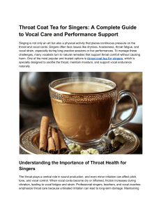 Throat Coat Tea for Singers: Vocal Care Guide