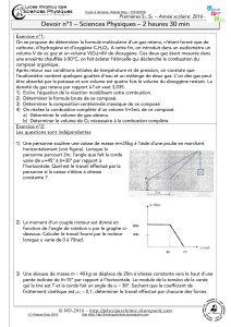 Physics Exam: Devoir 1 for Premi&egrave;res S1/S3