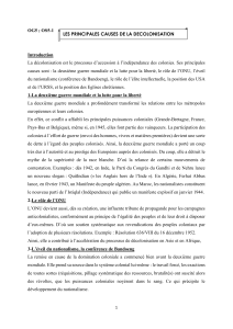 Les principales causes de la d&eacute;colonisation