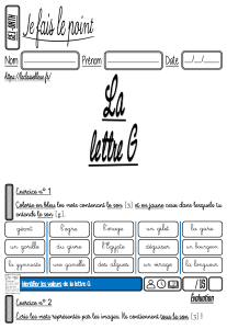 La lettre G - Exercices de phon&eacute;tique fran&ccedil;ais