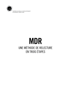 MDR : M&eacute;thode de Relecture en 3 &Eacute;tapes