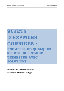 CHIMIE ORGANIQUE ET GENERALE 
