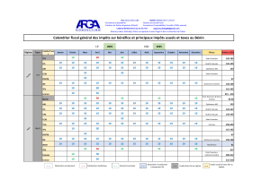 Calendrier Fiscal B&eacute;nin 2025