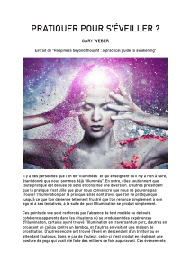 PRATIQUER POUR S'&Eacute;VEILLER ? - GARY WEBER