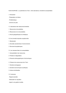Plan d'expos&eacute; : Potentiel de la Terre