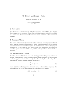 RF Theory and Design Notes - Resonator Theory & Electromagnetic Cavities
