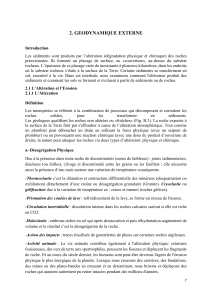 Geodynamique Externe : Alt&eacute;ration, &Eacute;rosion et Roches S&eacute;dimentaires