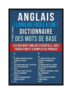 Basic English Dictionary: 850 Essential Words with French Translations