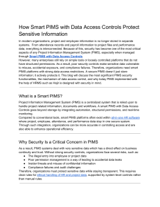 Smart PIMS Data Access Controls for Sensitive Info