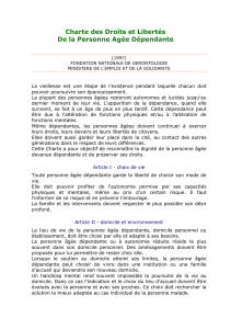 1997 - Charte des Droits et Libert&eacute;s De la Personne Ag&eacute;e D&eacute;pendante