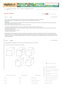 Exercice de g&eacute;om&eacute;trie : cube tronqu&eacute; en premi&egrave;re