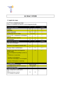 Emploi du temps BAC STI2D : 1re et Terminale