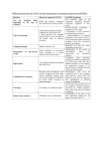 Diff&eacute;rences CGNC vs IAS/IFRS Normes Comptables