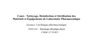 Cours  NETOYAGE, DESINFECTION ET STERILISATION EN LABO PHARMACEUTIQUE (1)