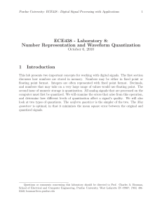 Purdue ECE438 Lab 8: Number Representation & Quantization