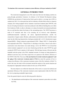 Evaluation of Wastewater Treatment Efficiency at Kribi Port Authority