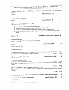 Evaluation autonomie du patient