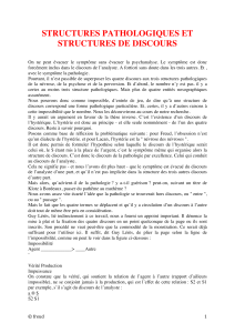 Structures Pathologiques et Structures de Discours