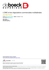 les n&eacute;gociations commerciales multilat&eacute;rales