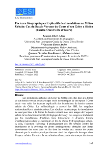 Facteurs Geographiques Explicatifs des I