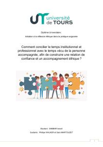 R&eacute;flexion &eacute;thique dans la pratique soignante : concilier temps institutionnel et v&eacute;cu