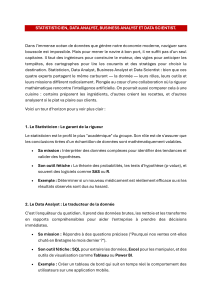 Statisticien, Data Analyst, Business Analyst, Data Scientist