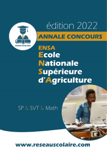 2022 ENSA Exam Paper: SP, SVT, Math