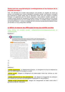 Caract&eacute;ristiques et facteurs de la mobilit&eacute; sociale contemporaine