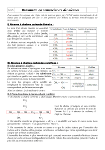nomenclature des alcanes