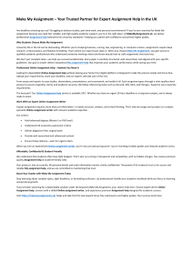 Make My Assignment &ndash; Your Trusted Partner for Expert Assignment Help in the UK