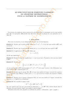 QUATRE-VINGT-DOUZE EXERCICES CLASSIQUES DE GEOMETRIE DIFFERENTIELLE POUR LA MAITRISE DE MATHEMATIQUES