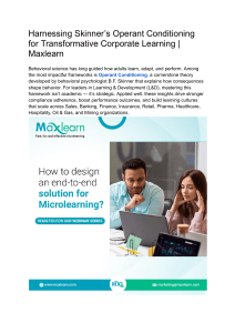 Skinner's Operant Conditioning for Corporate Learning