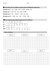 Exercices maths multiples et calcul