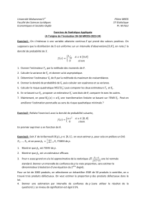 Exercices de Statistique Appliqu&eacute;e