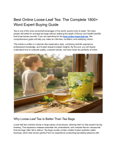 Best Online Loose-Leaf Tea: Expert Buying Guide