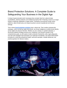 Brand Protection Guide: Safeguard Your Business