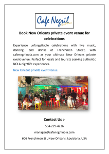 Book New Orleans private event venue for celebrations
