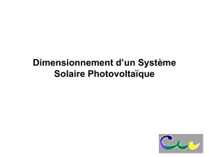 Dimensionnement Syst&egrave;me Solaire Photovolta&iuml;que