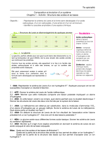 Chapitre 1 : Structure des acides et bases - Tle sp&eacute;cialit&eacute;