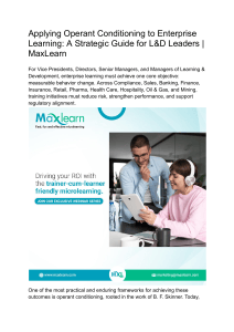 Applying Operant Conditioning to Enterprise Learning  A Strategic Guide for L&D Leaders