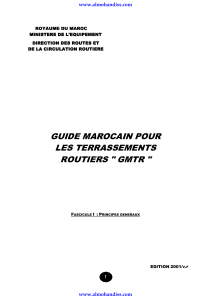 Guide Marocain Terrassements Routiers GMTR