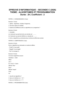 epreuve algo programmation secondeC 2026