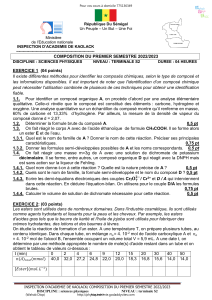 Composition de Physique Terminale S2 - Acad&eacute;mie de Kaolack 2022/2023