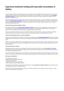 Experience Authentic Healing with Ayurvedic Consultation in Sydney