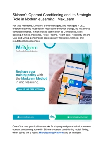 Skinner&rsquo;s Operant Conditioning and Its Strategic Role in Modern eLearning   MaxLearn