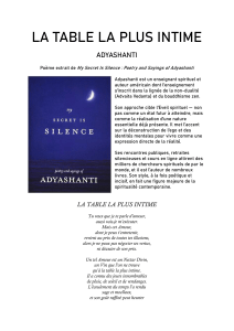 Po&egrave;me La Table La Plus Intime par Adyashanti