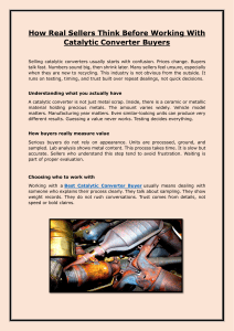 How Real Sellers Think Before Working With Catalytic Converter Buyers