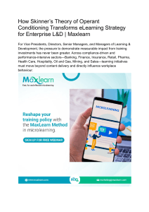 How Skinner&rsquo;s Theory of Operant Conditioning Transforms eLearning Strategy for Enterprise L&D   Maxlearn